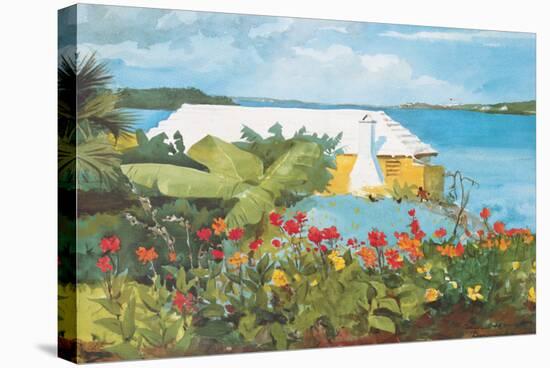 Flower Garden and Bungalow, Bermuda, c.1899-Winslow Homer-Stretched Canvas