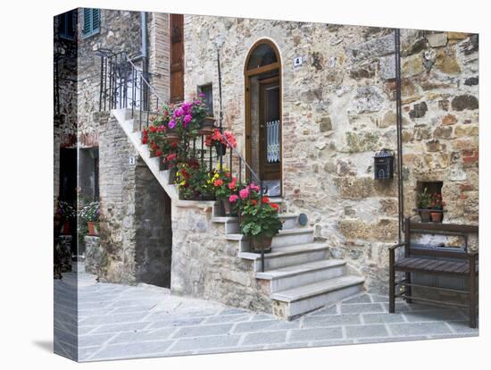 Flower-Lined Stairway, Petroio, Italy-Dennis Flaherty-Premier Image Canvas