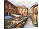Flower Market on the Canal-Sung Kim-Stretched Canvas