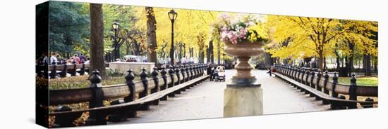 Flower Pot on a Walkway, Central Park, Manhattan, New York City, New York, USA-null-Premier Image Canvas