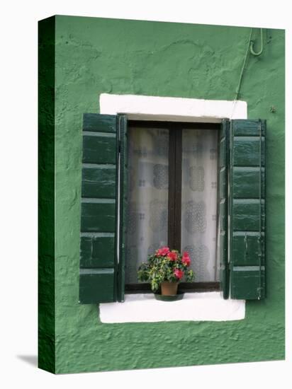 Flower Pot on Window Sill, Burano, Venice, Veneto, Italy-Sergio Pitamitz-Premier Image Canvas