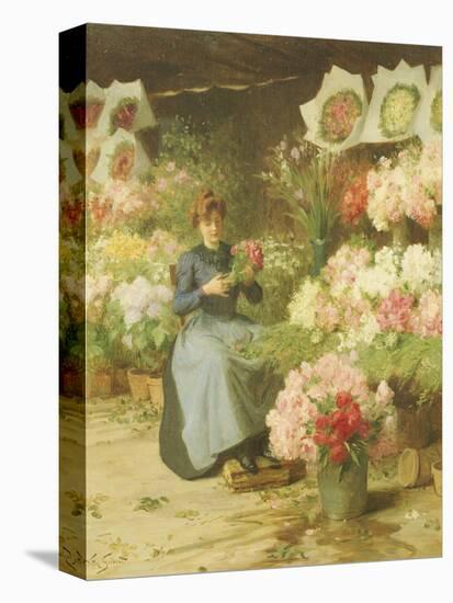 Flower Seller Behind the Madelaine Church-Victor Gabriel Gilbert-Premier Image Canvas