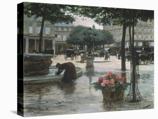 Flower Seller near the Louvre, Paris-Victor Gilbert-Premier Image Canvas