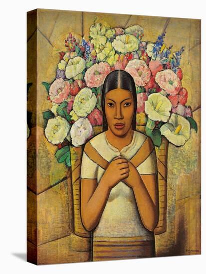 Flower Seller; Vendedora De Flores, C.1934 (Oil on Canvas)-Alfredo Ramos Martinez-Premier Image Canvas
