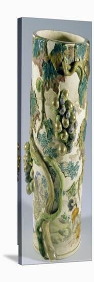 Flower Vase Decorated with Grapes in High Relief-null-Premier Image Canvas
