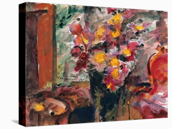 Flower Vase on a Table, 1922-Lovis Corinth-Premier Image Canvas