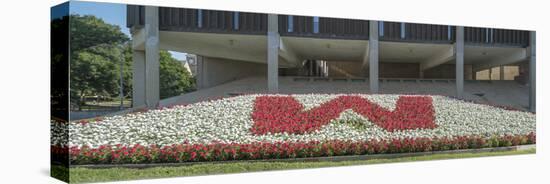 Flowerbed before University Building, University of Wisconsin, Madison, Dane County, Wisconsin, USA-Panoramic Images-Premier Image Canvas