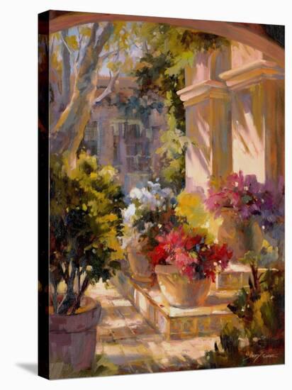 Flowered Courtyard-Betty Carr-Stretched Canvas