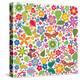 Flowers and Butterflies Colored Pattern-A7880S-Stretched Canvas