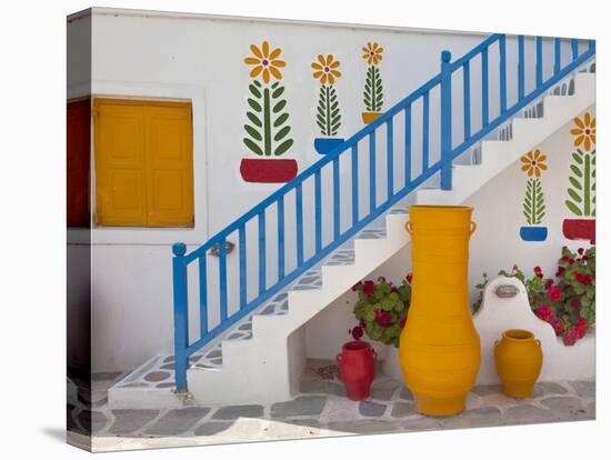 Flowers and Colorful Pots, Chora, Mykonos, Greece-Adam Jones-Premier Image Canvas