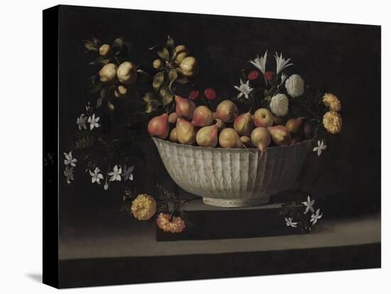 Flowers and Fruit in a China Bowl, C.1645-Juan De Zurbaran-Premier Image Canvas