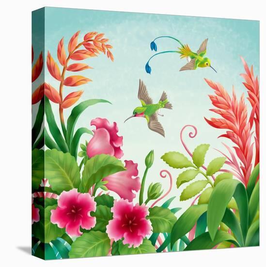 Flowers and Hummingbirds-Olga Kovaleva-Premier Image Canvas