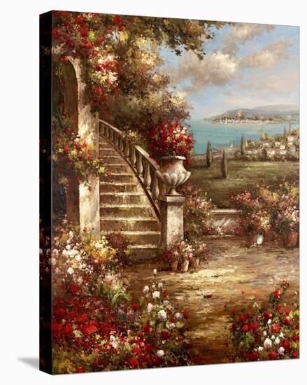Flowers at the Stairs-Horwich-Stretched Canvas