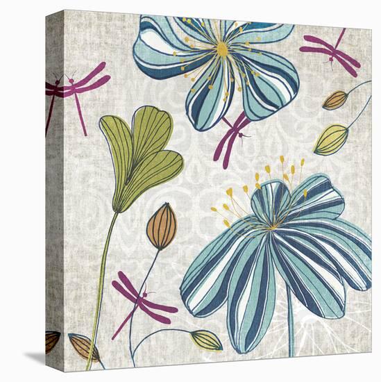 Flowers & Dragonflies-Tandi Venter-Stretched Canvas