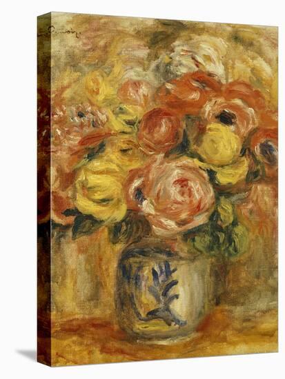 Flowers in a Blue and White Vase; Fleurs Dans Un Vase Bleu et Blanc, 1915-Pierre-Auguste Renoir-Premier Image Canvas