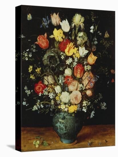 Flowers in a Blue Vase, about 1608-Jan Brueghel the Elder-Premier Image Canvas