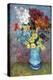 Flowers In a Blue Vase-Vincent van Gogh-Stretched Canvas