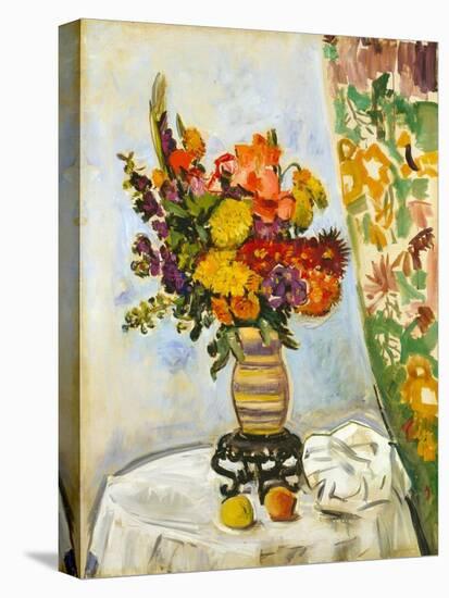 Flowers in a Chinese Vase (Oil on Canvas)-George Leslie Hunter-Premier Image Canvas