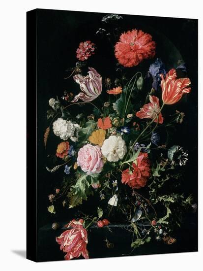 Flowers in a Glass Vase, C.1660-Jan Davidsz de Heem-Premier Image Canvas