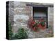 Flowers in a Window In a Tuscan Village, San Quirico d'Orcia, Italy-Dennis Flaherty-Premier Image Canvas