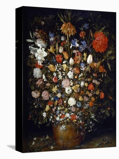 Flowers in a Wooden Vessel-Jan Brueghel the Elder-Premier Image Canvas