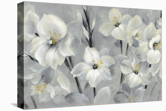 Flowers On Gray-Silvia Vassileva-Stretched Canvas