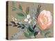 Flowers on Mocha I-Jennifer Goldberger-Stretched Canvas