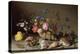 Flowers, Shells and Insects on a Stone Ledge-Balthasar van der Ast-Premier Image Canvas