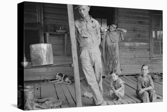 Floyd Burroughs and Tengle children in Hale County, Alabama, 1936-Walker Evans-Premier Image Canvas