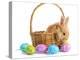 Fluffy Foxy Rabbit in Basket with Easter Eggs-Yastremska-Premier Image Canvas