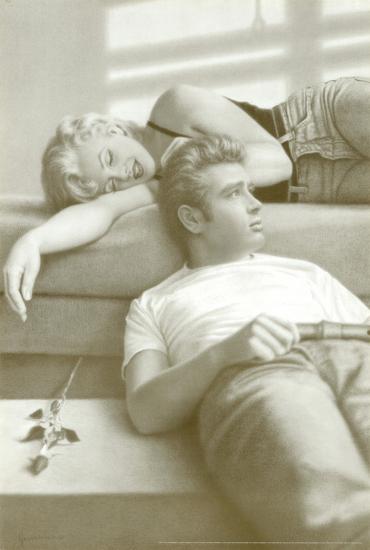 Flutesong, Marilyn Monroe and James Dean-Paul Gasenhemier-Stretched Canvas
