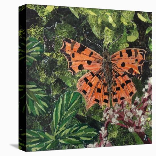 Flutter - Comma Butterfly on Japonica-Kirstie Adamson-Premier Image Canvas