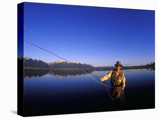 Fly Fishing on Ninepipes National Wildlife Refuge, Mission Valley, Montana, USA-Chuck Haney-Premier Image Canvas