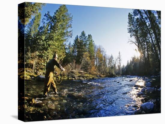 Fly-fishing the Jocko River, Montana, USA-Chuck Haney-Premier Image Canvas