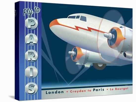 Fly to Paris-David Grandin-Stretched Canvas