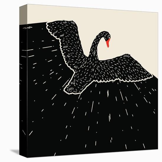 Flying Black Swan-incomible-Stretched Canvas