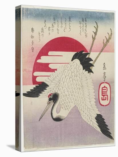 Flying Crane, Rising Sun, Mid 19th Century-Yashima Gakutei-Premier Image Canvas
