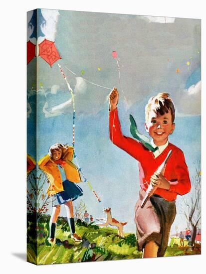 Flying Kites - Child Life-Robert O. Skemp-Premier Image Canvas