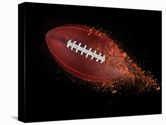 Flying Rugby Ball Isolated on Black.-Kesu01-Premier Image Canvas