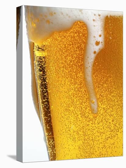 Foam Pouring over Edge of Glass of Light Beer-Brenda Spaude-Premier Image Canvas