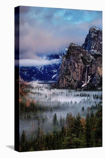 Fog and Mood Within Yosemite Valley, Bridallveil Falls-Vincent James-Premier Image Canvas