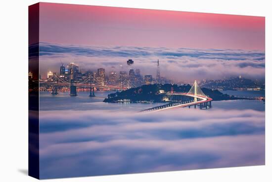 Fog City Dream, San Francisco Night Cityscape and Sunset Fog-Vincent James-Premier Image Canvas