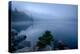 Fog over pond at sunrise, Copperas Pond, Adirondack Mountains State Park, New York State, USA-null-Premier Image Canvas