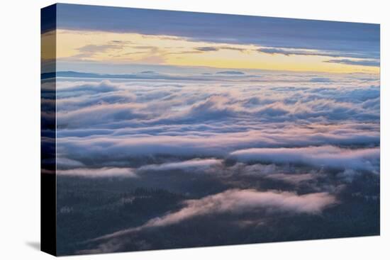 Fog over Strait of Juan de Fuca seen from Olympic National Park, Washington State-Alan Majchrowicz-Premier Image Canvas