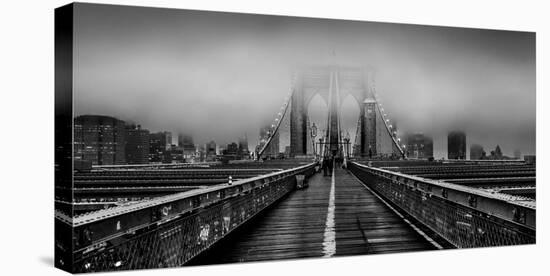 Fog over the Brooklyn Bridge, Brooklyn, Manhattan, New York City, New York State, USA-null-Premier Image Canvas