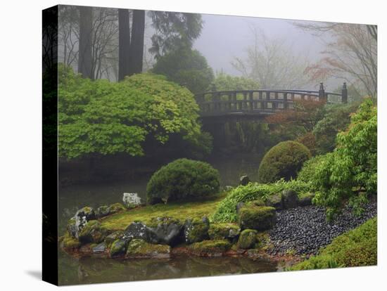 Fog, Portland Japanese Garden, Portland, USA, Oregon-Michel Hersen-Premier Image Canvas