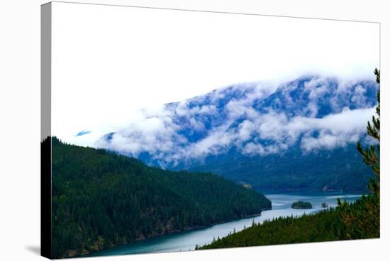 Foggy Afternoon In The Pacific Northwest Looking At Diablo Lake In North Cascades National Park, Wa-Hannah Dewey-Stretched Canvas