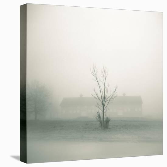 Foggy Morning Scene with Barn-Kevin Cruff-Premier Image Canvas