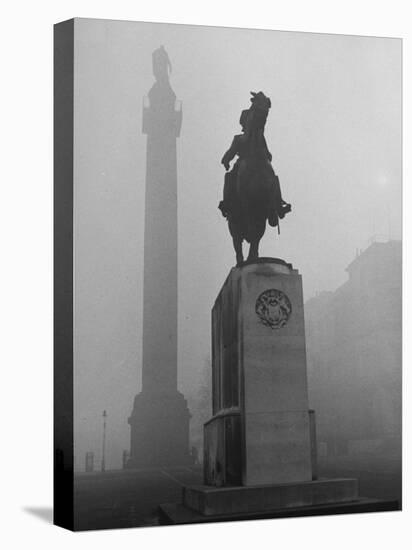 Foggy View of Monuments in Trafalgar Square, London-Hans Wild-Premier Image Canvas