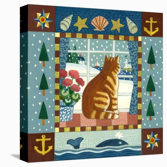 Folk Art Cat Winter-Geraldine Aikman-Premier Image Canvas